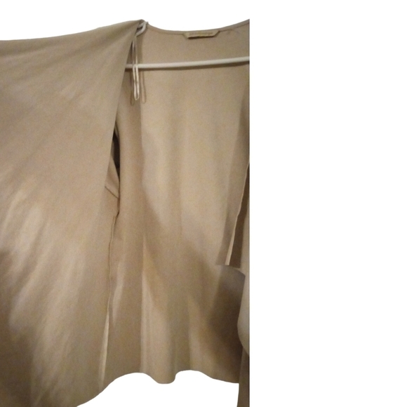 Soft Surroundings Camel Open Cardigan Soft Faux Suede BoHo Hippie Minimalist L - Picture 6 of 10